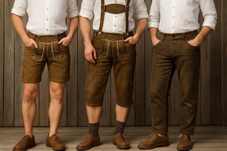 Verschillen tussen korte lederhosen, knielange modellen en bundhosen